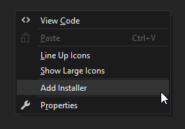 Visual Studio - Add Installer