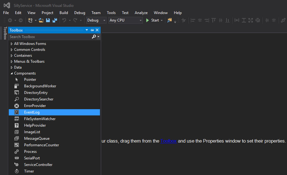Visual Studio - Toolbox