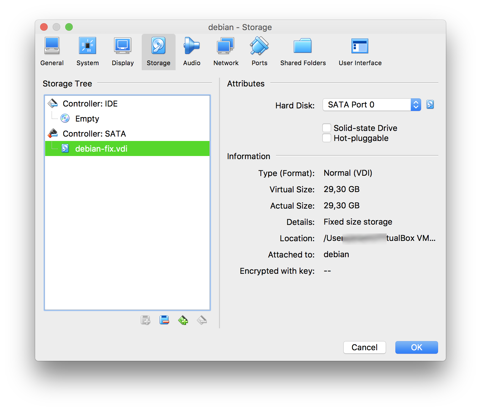 VirtualBox, SATA controller