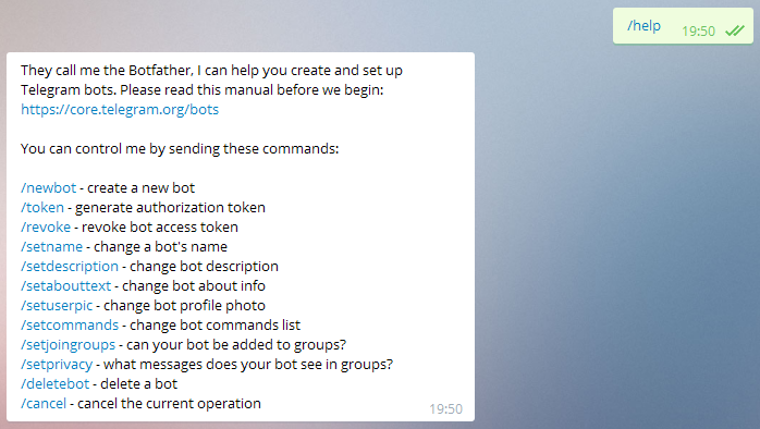 Telegram bot  Declaration of VAR