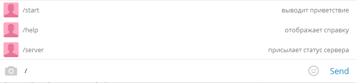 Telegram бот commands