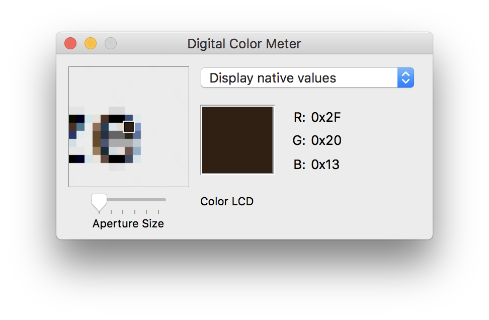 Mac OS Digital Color Meter