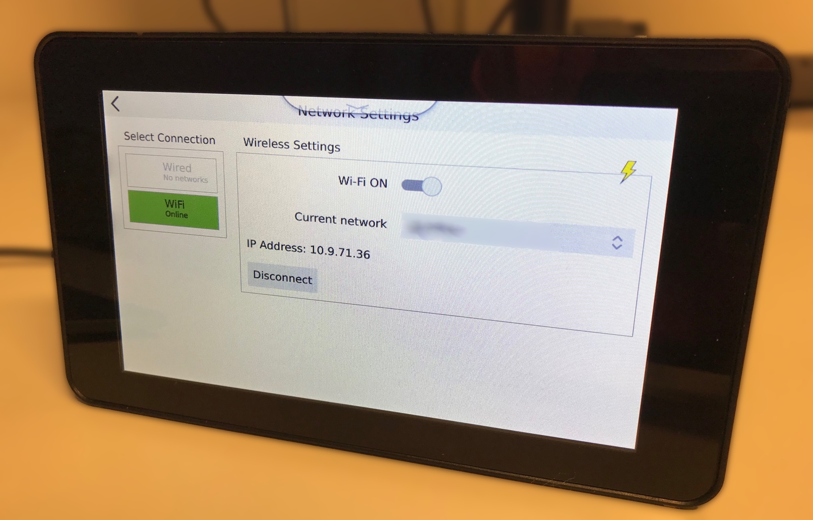 Boot to Qt, Wi-Fi IP address