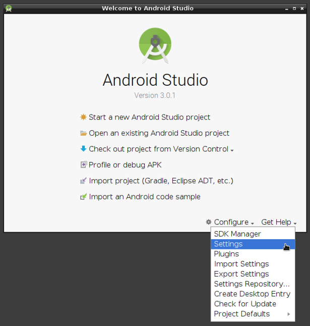 Android Studio settings