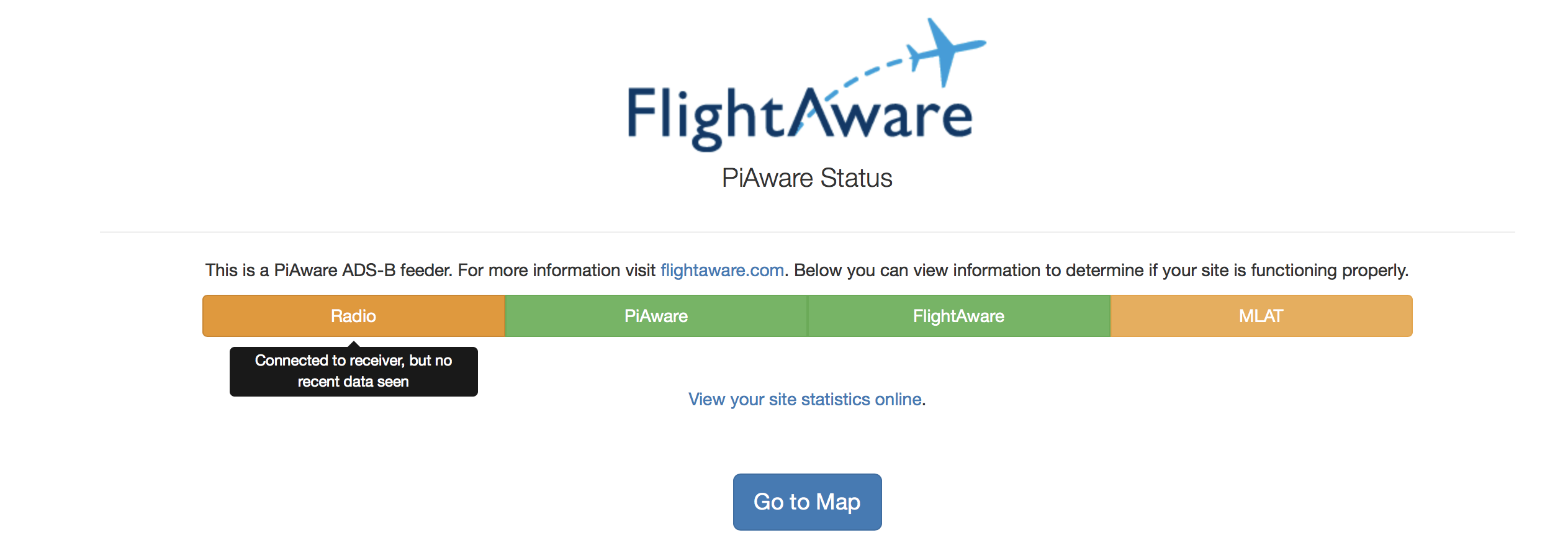 FlightAware Radio failed