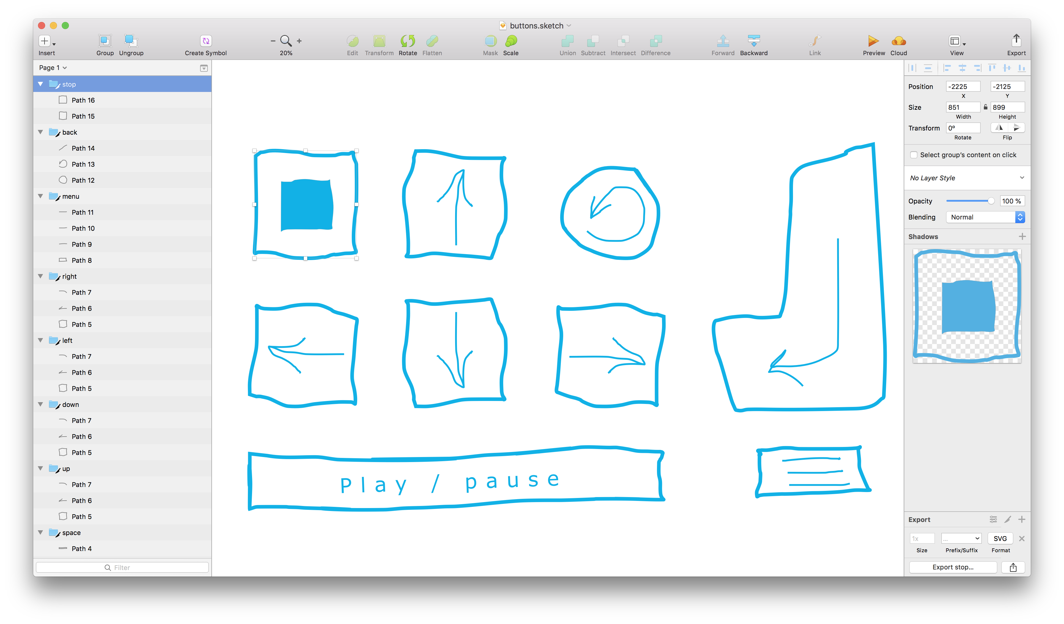 Sketch, creating buttons