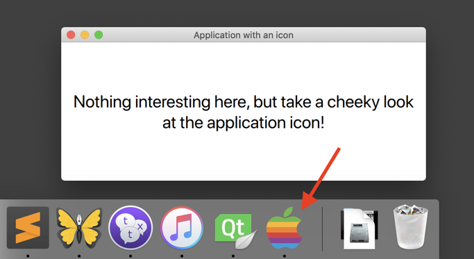 Application icon at the Mac OS dock