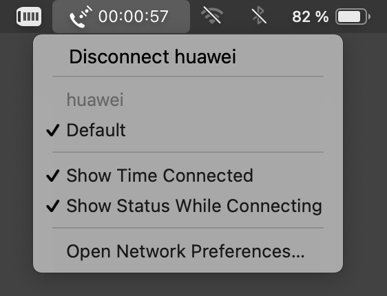Mac OS Big Sur, Huawei modem internet connection