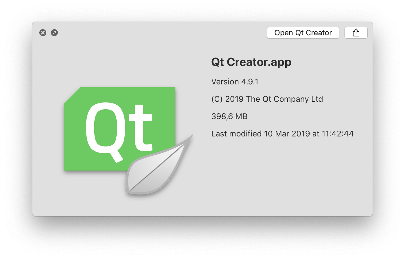 Qt Creator 4.9.1 with nice icon