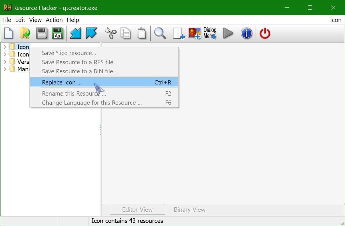 Resource Hacker, replace icon