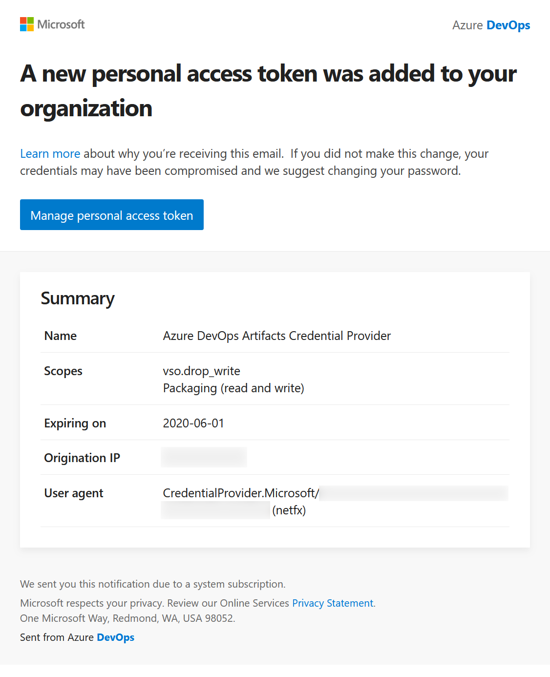 Azure DevOps, package publish e-mail
