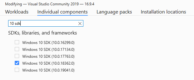 Windows 10 SDKs