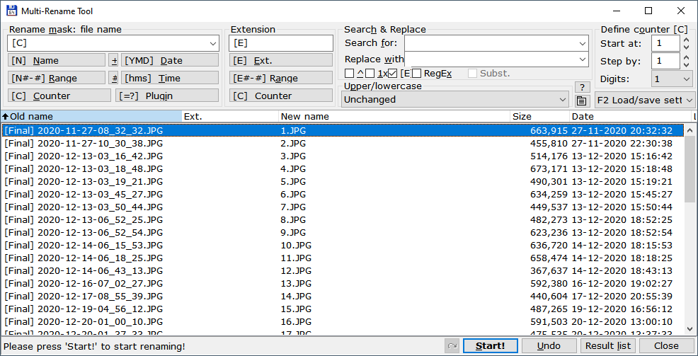 Total Commander, Multi-Rename Tool