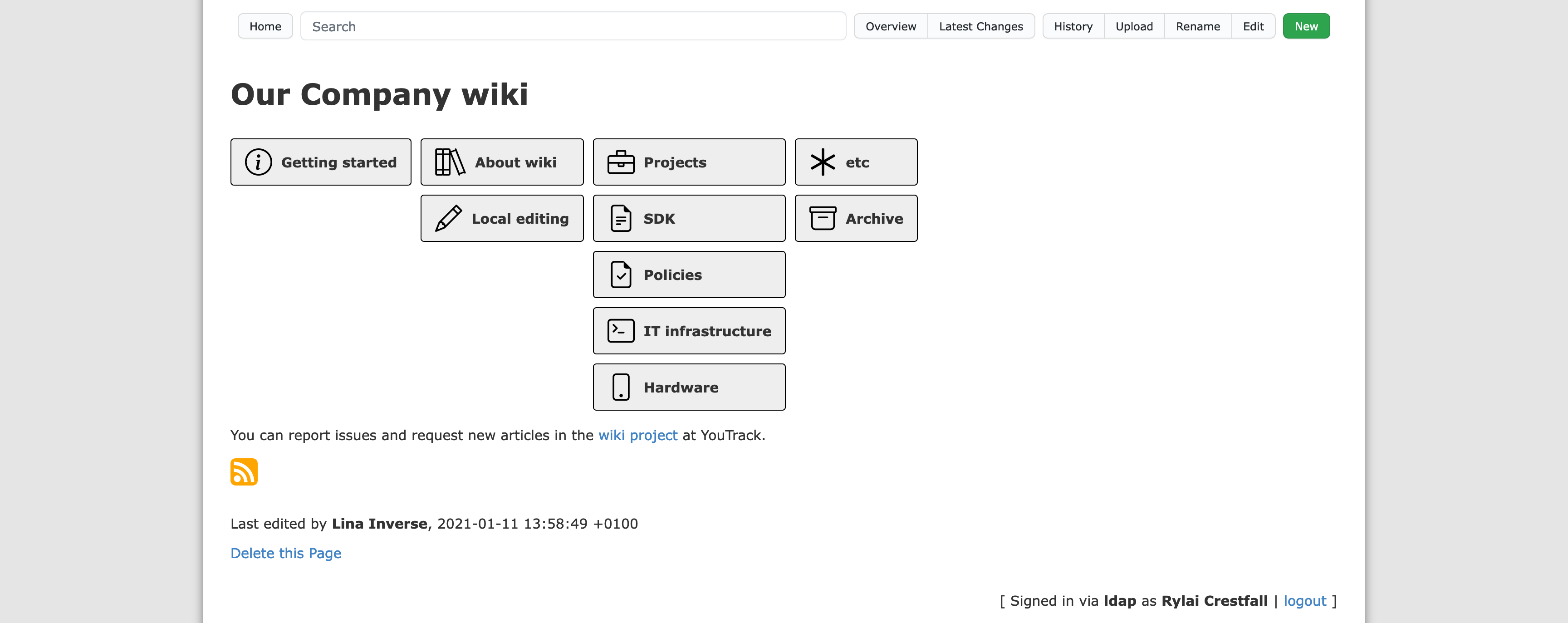 GitHub - journeyman-cc/smeagol: Simple Wiki engine inspired by Gollum