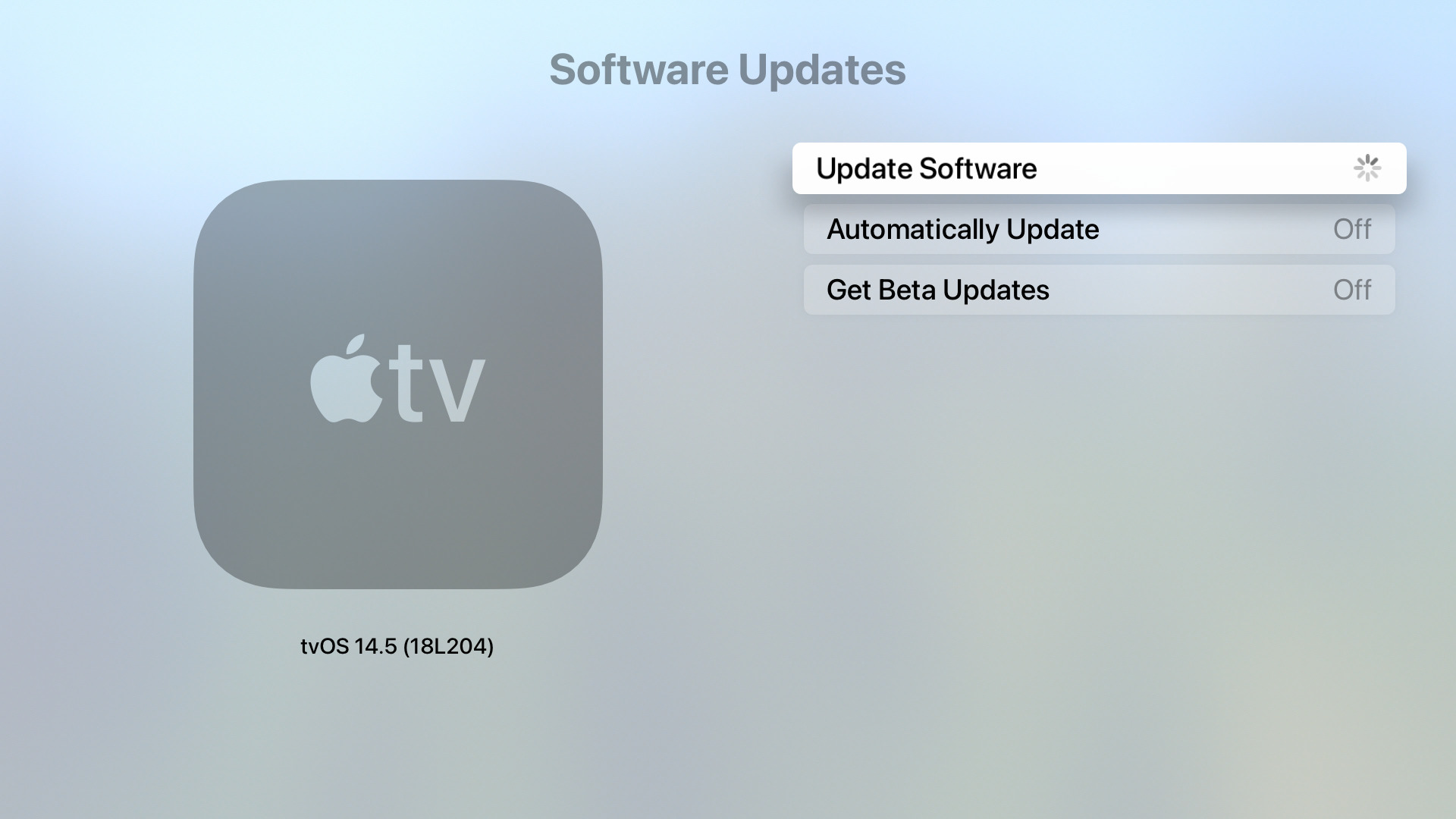 Apple TV cannot get update