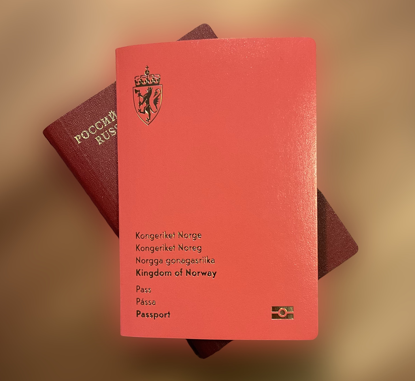 Норвежский и русский паспорта
