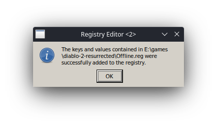 Steam, Proton, imported a registry key with RegEdit
