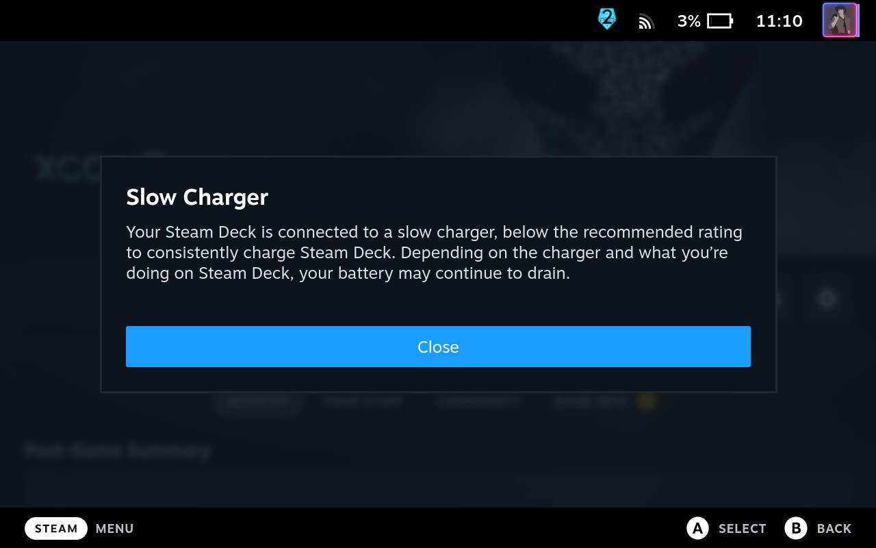 Steam Deck, slow charger warning