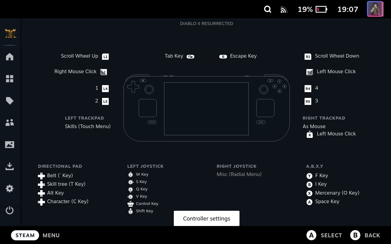 Steam Deck, Steam Input, Controller layout preview