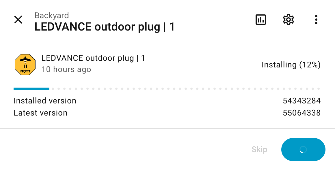 Home Assistant, LEDVANCE smart plug OTA update