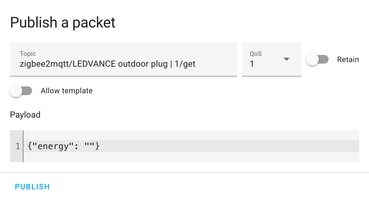 Home Assistant, MQTT publishing to topic