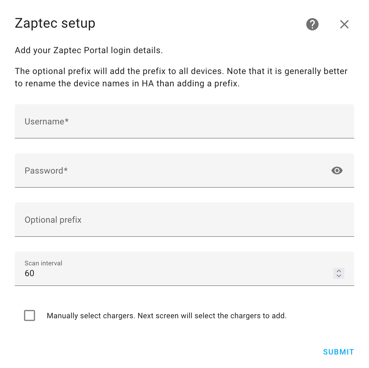 Home Assistant, Zaptec integration configuration