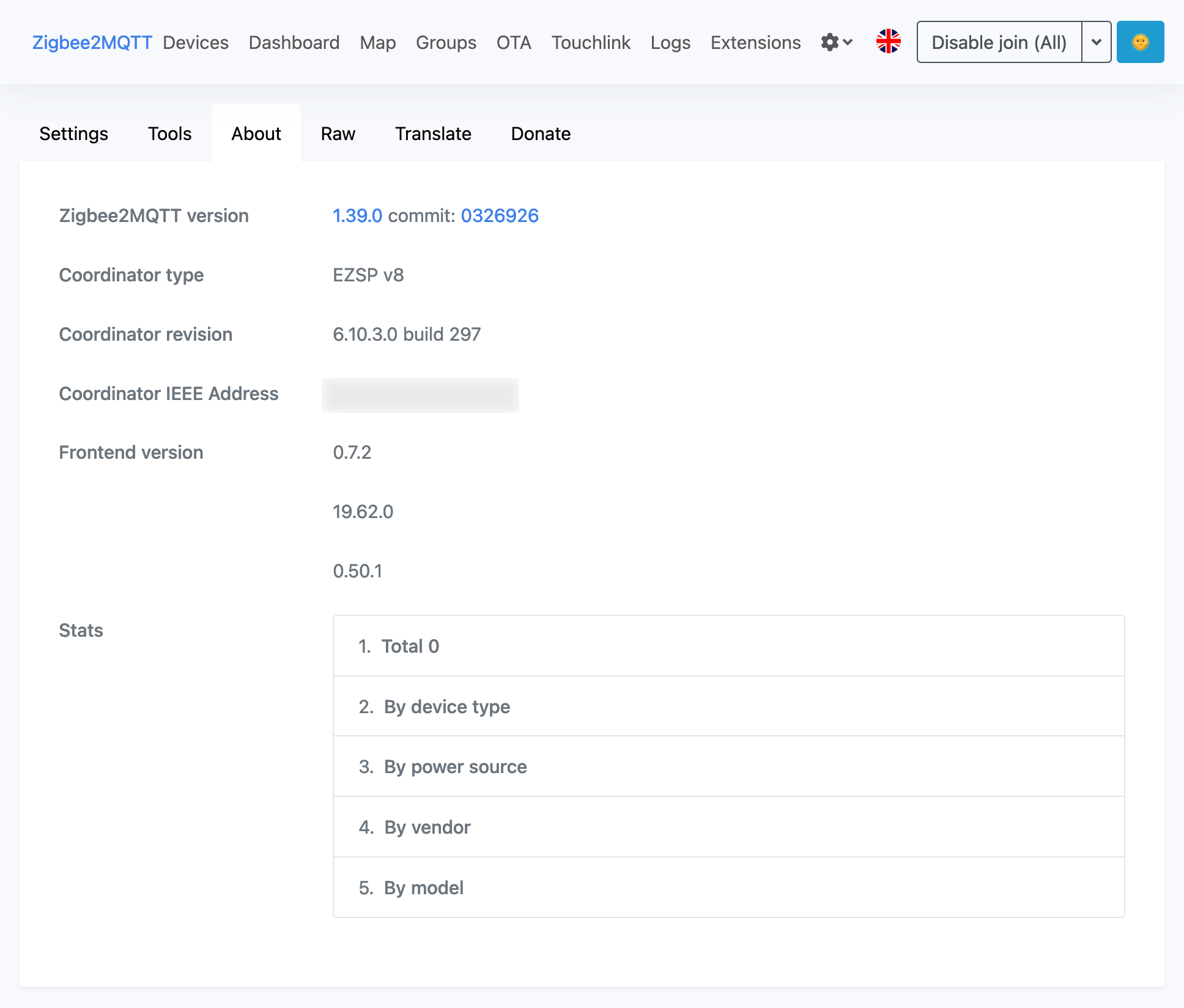 Zigbee2MQTT frontend